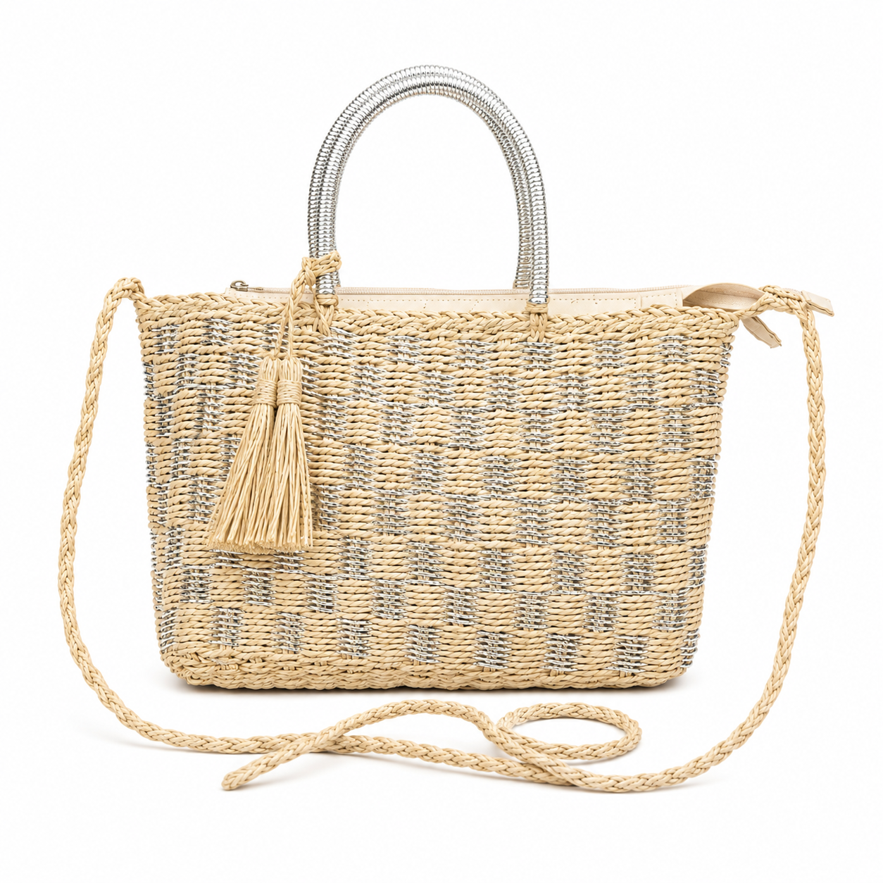 Silver Dune Woven Tote