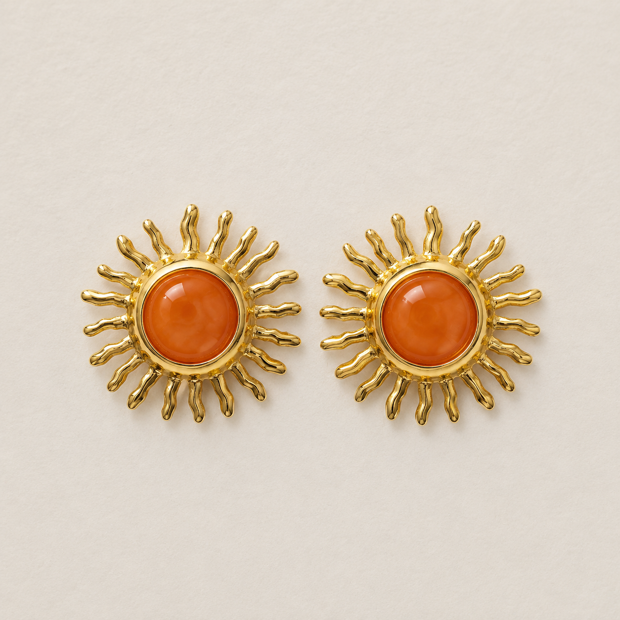 Golden Solstice Sun Earrings