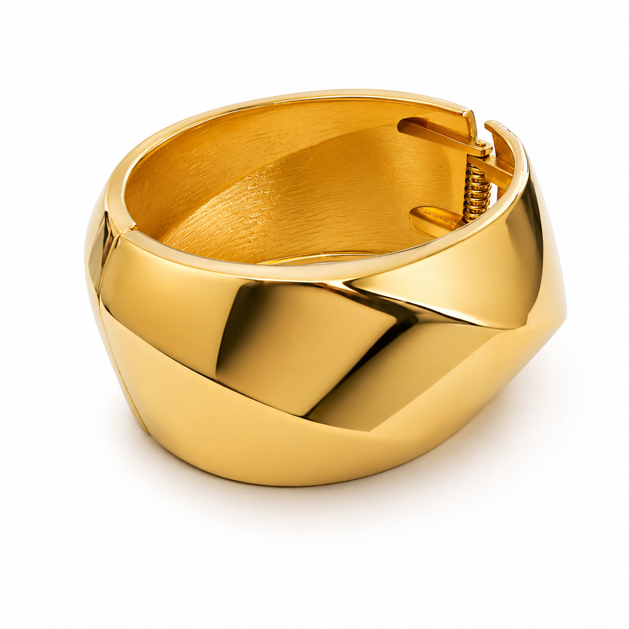 Geometric Gold Statement Bangle