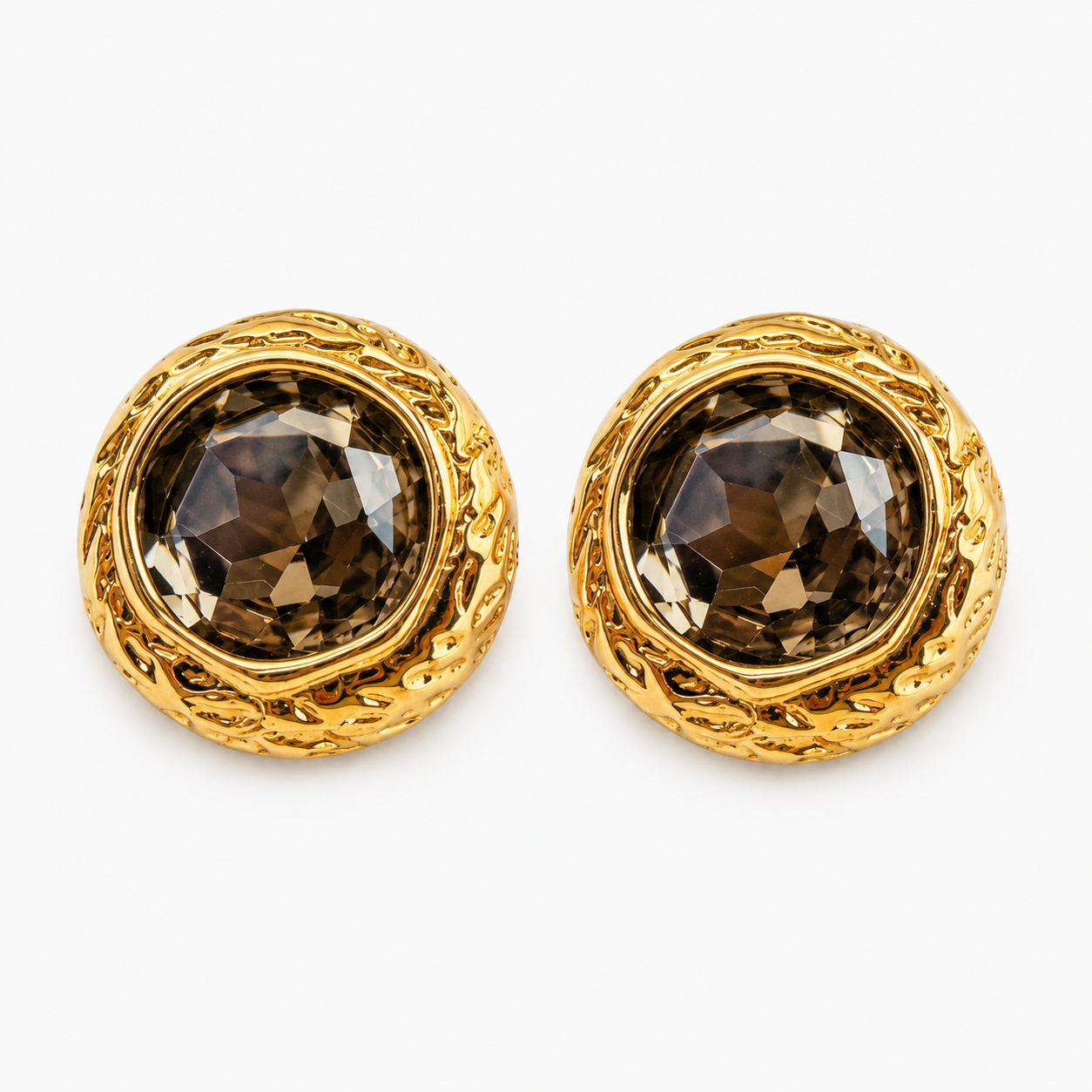 Smoky Crystal Vintage Earrings