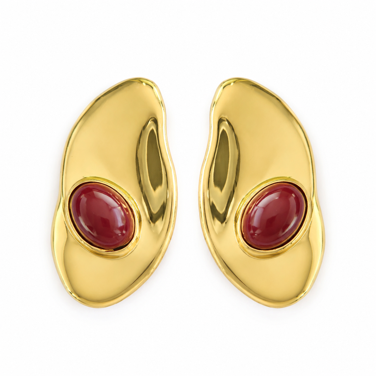 Ruby Flame Statement Earrings