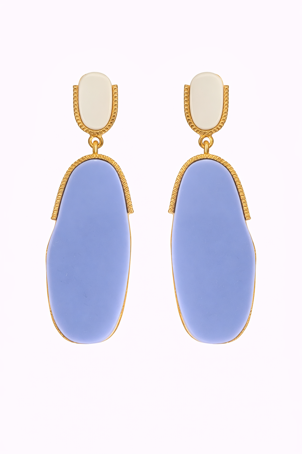 Sky Blue & Ivory Drop Earrings