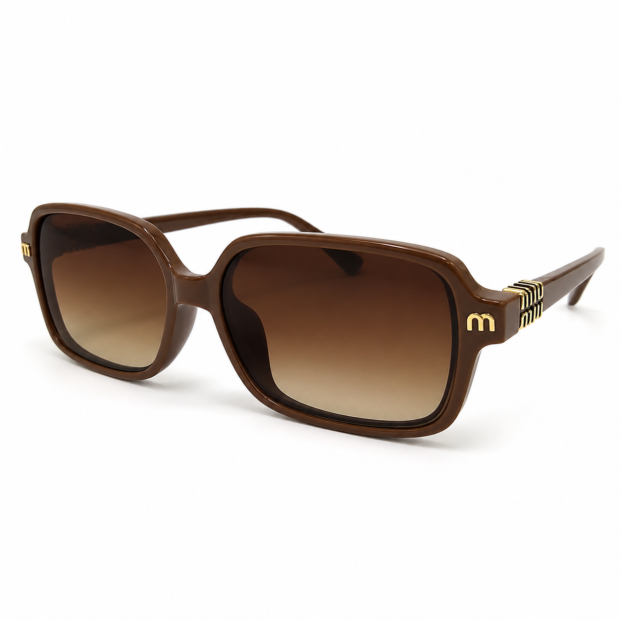 Mocha Luxe Oversized Square Sunglasses