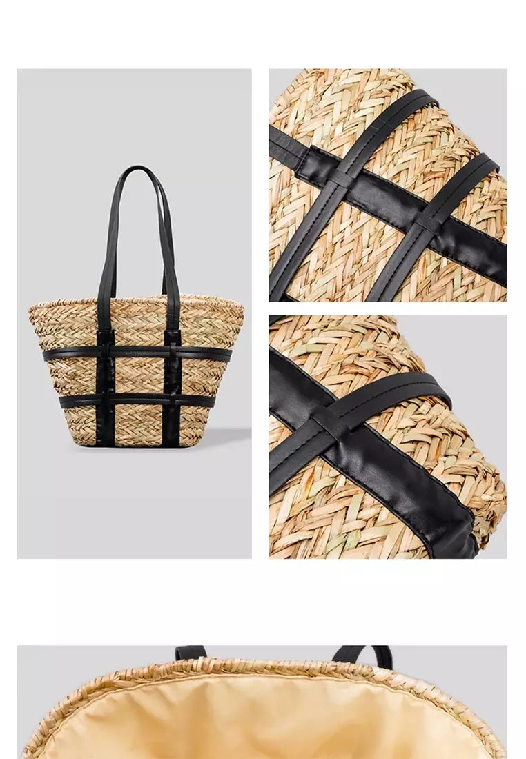 Milan Structured Straw Tote