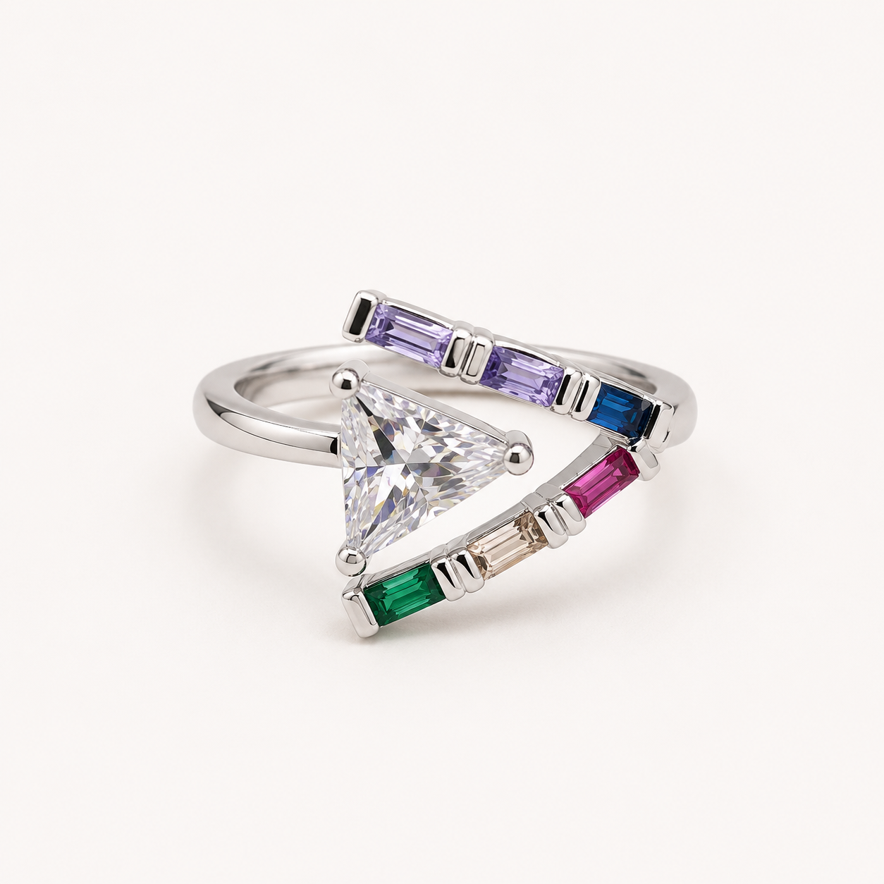 Aurora Silver Prism Ring- Adjustable