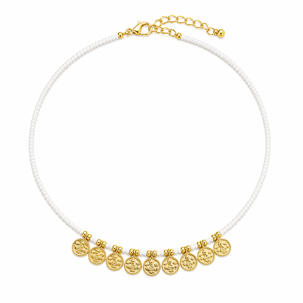 White Gold Coin Necklace