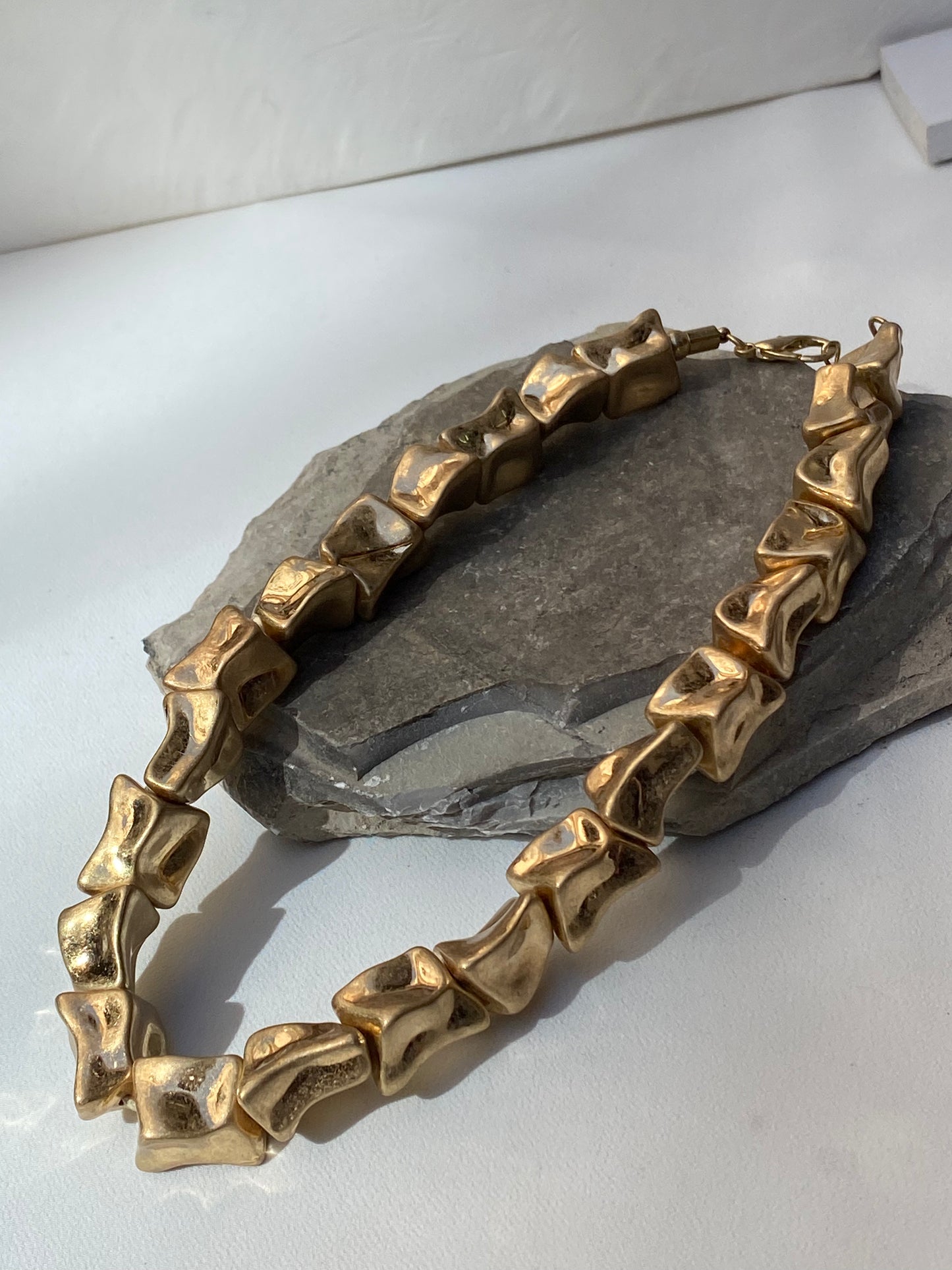Bold Sculptural Gold-Tone Necklace