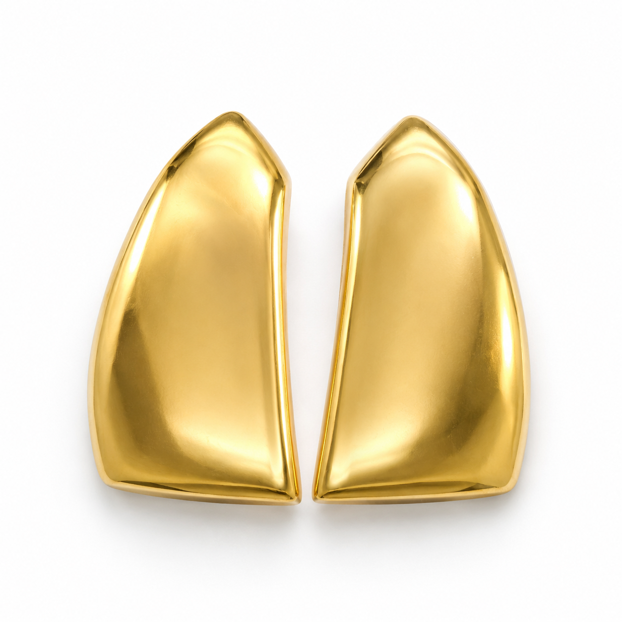 Sculpted Gold Shield Earrings