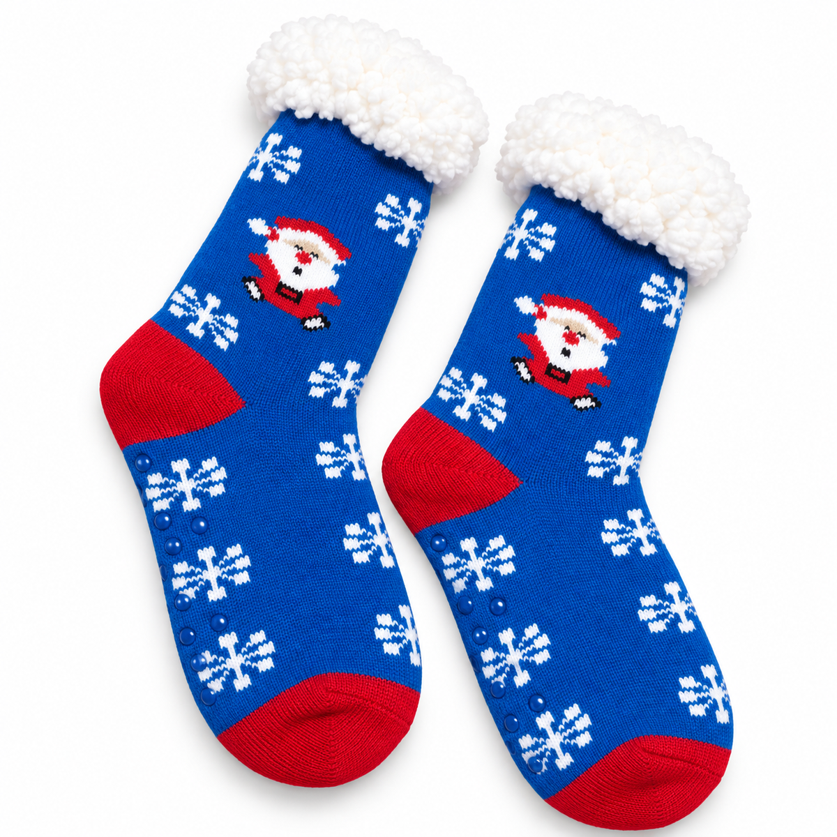 Santa Snowflake Cozy Grip Socks 🎅❄️