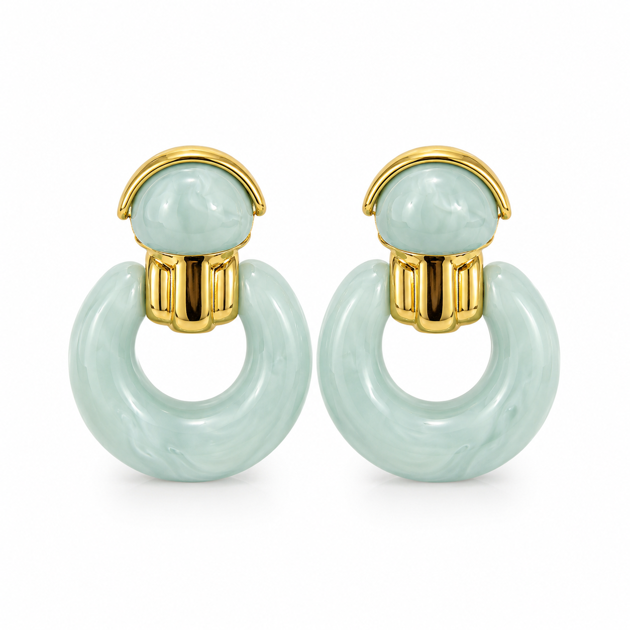 Seafoam Hoop Statement Earrings