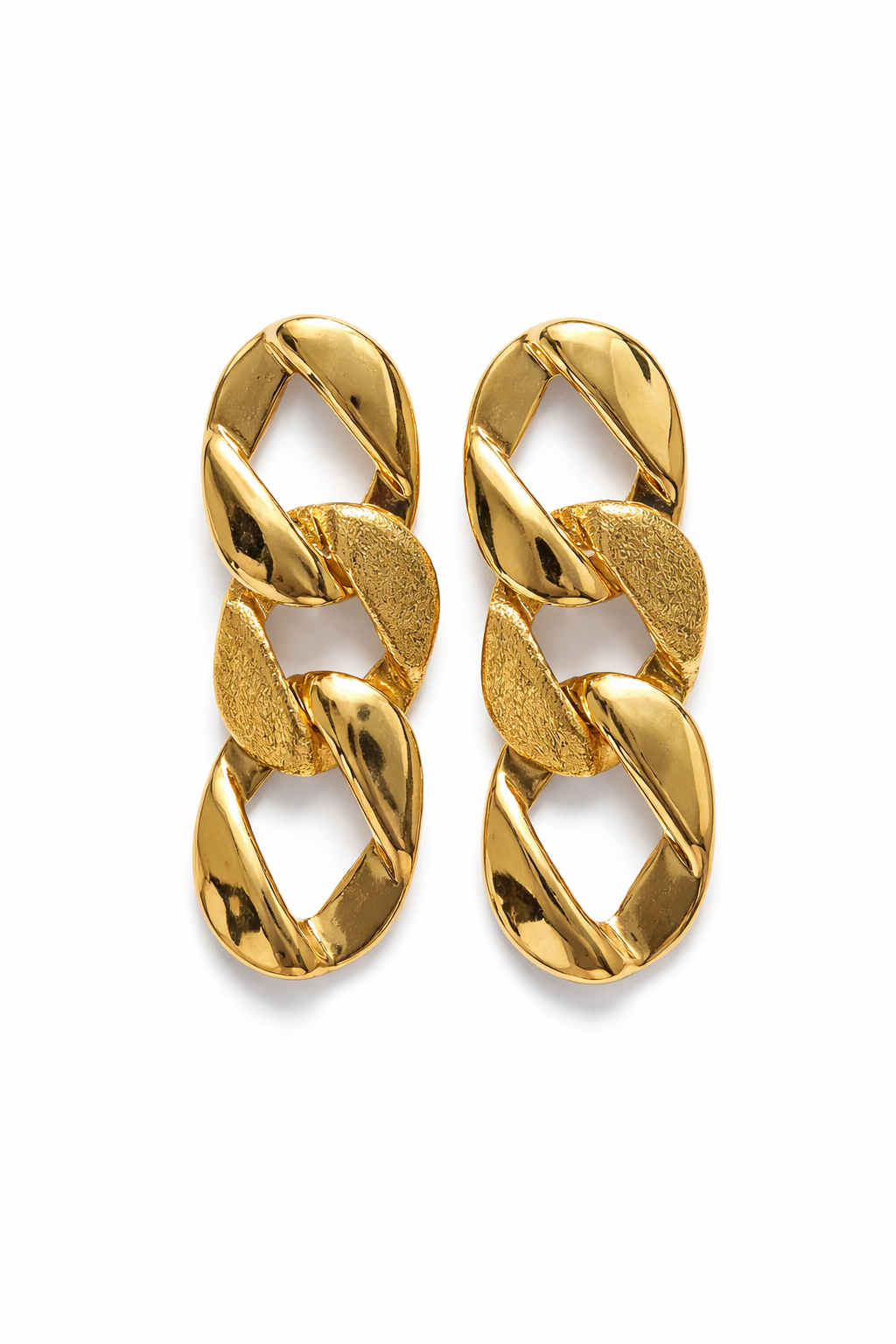 Golden Interlink Luxe Drop Earrings