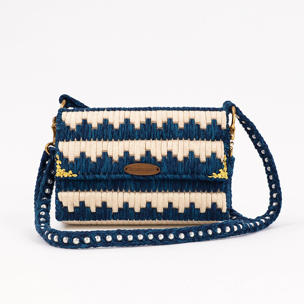 Woven Contrast Crossbody Bag