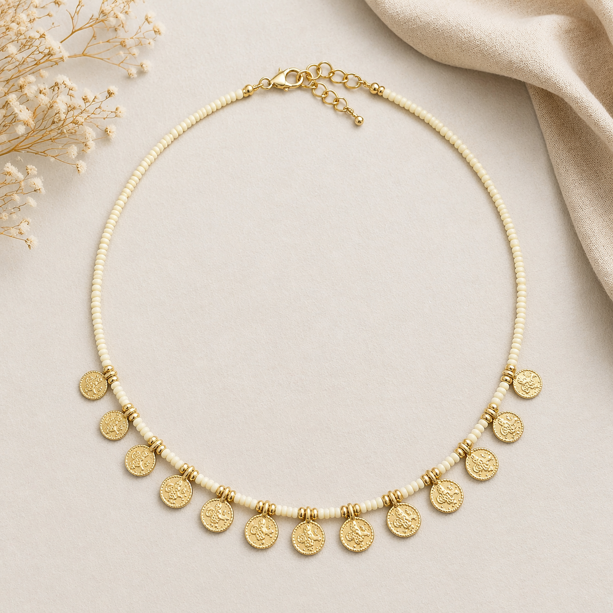 Ivory Coin Charm Necklace