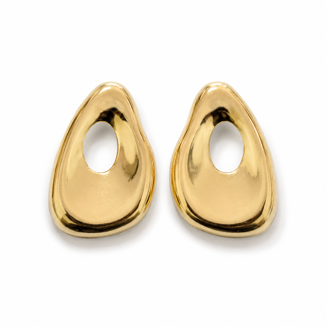 Sculpted Gold Teardrop Earrings