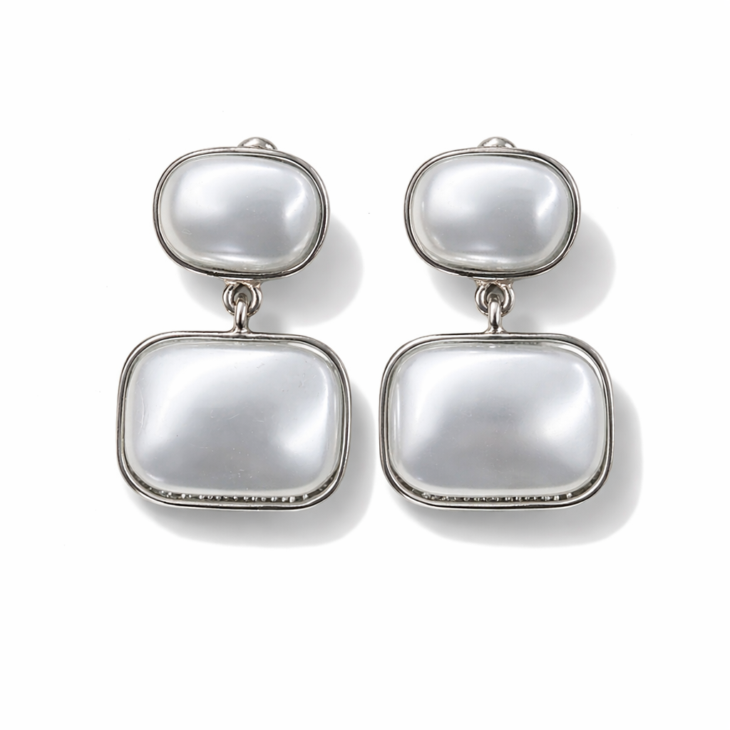 Luna Pearl Double Drop Earrings