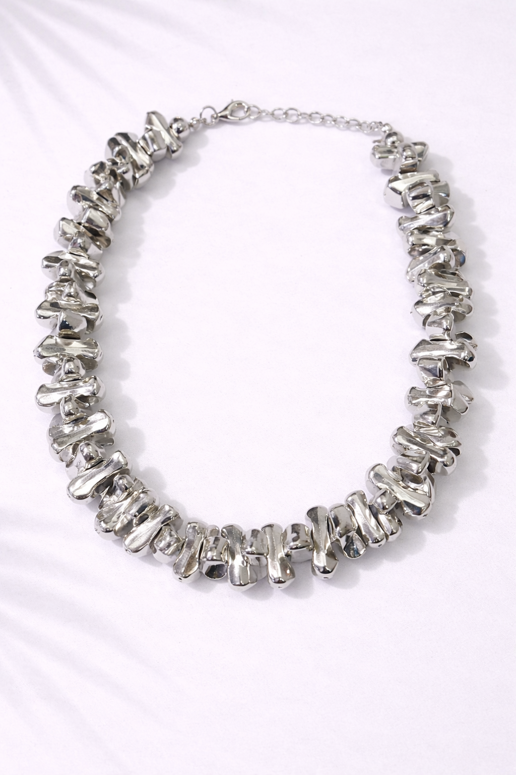 Silver Sculpted Luxe Necklace