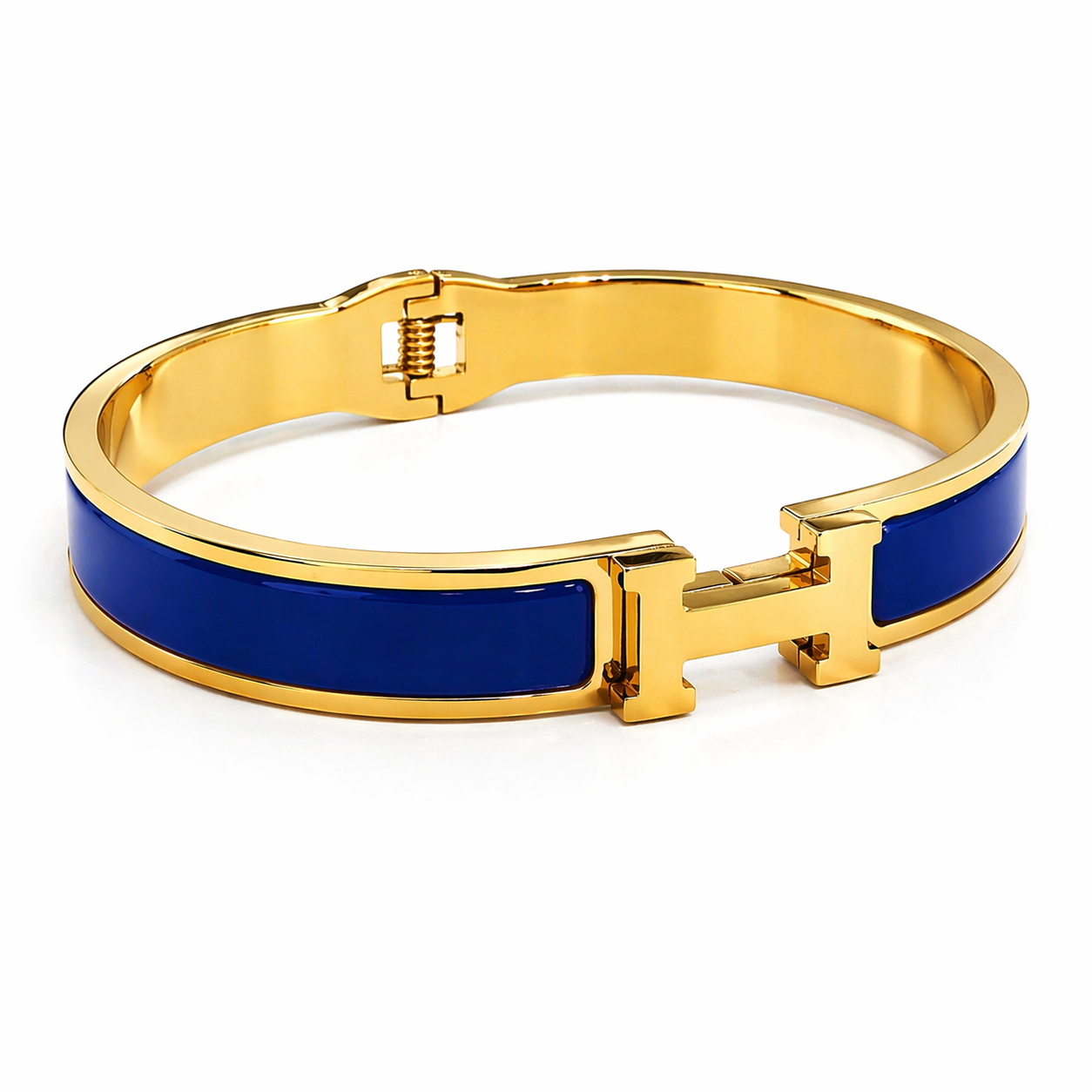 Royal Blue H-Lock Gold Bangle
