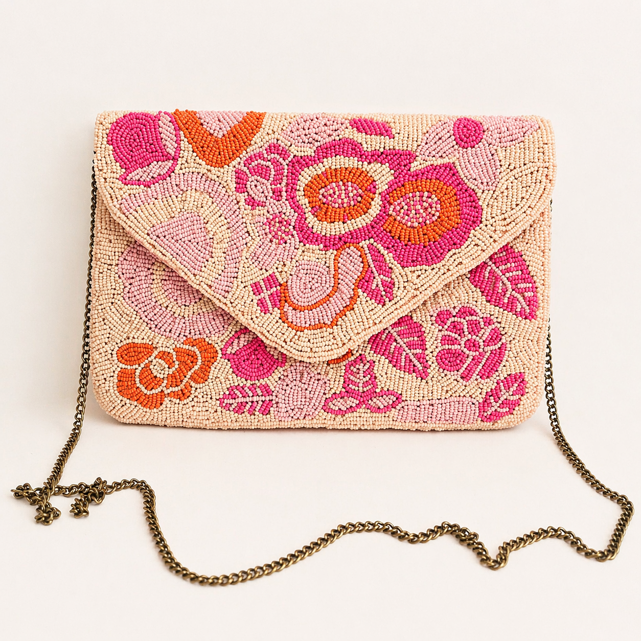 Floral Beaded Luxe Clutch & Crossbody