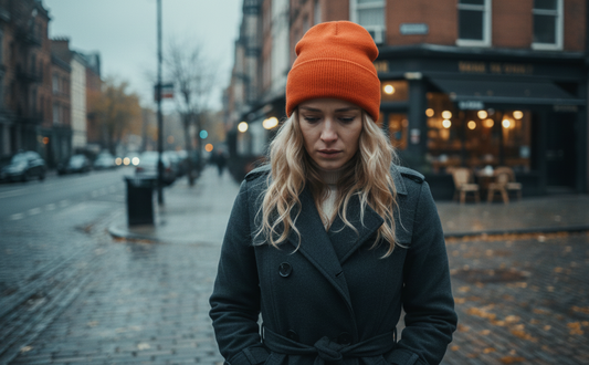 Ribbed Beanie (Orange)