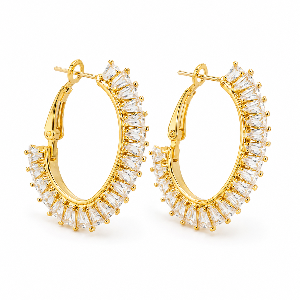 Riviera Baguette Hoop Earrings