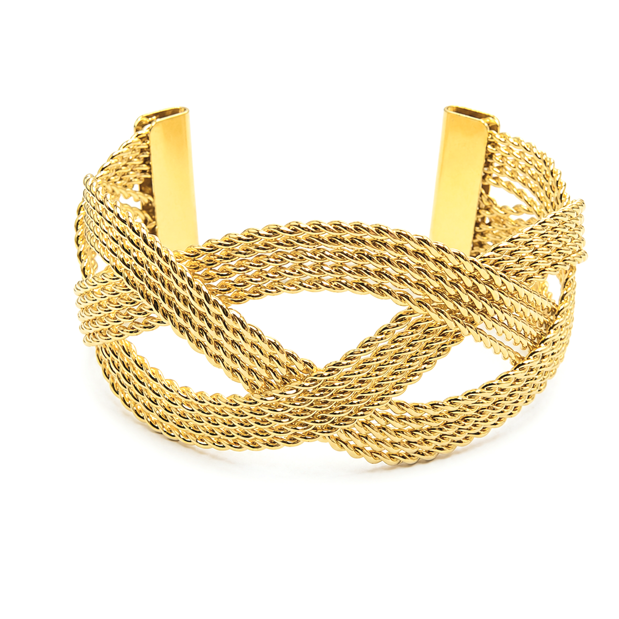 Golden Braided Luxe Cuff Bracelet