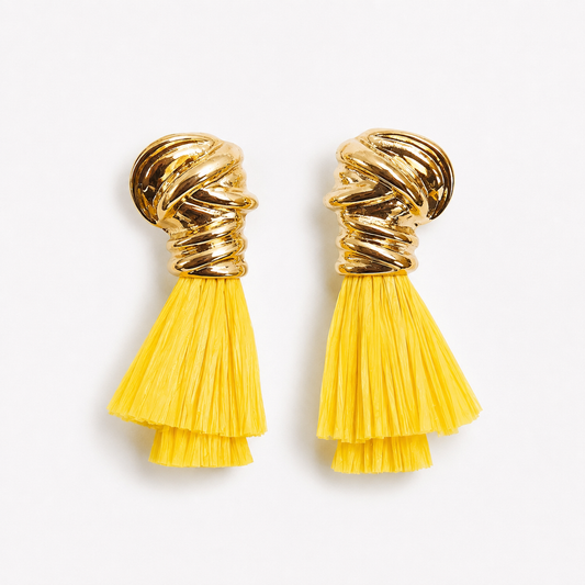 Golden Glow Tassel Earrings