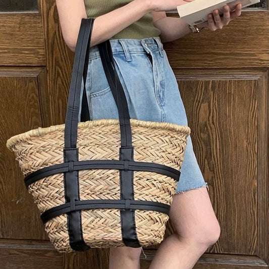 Milan Structured Straw Tote