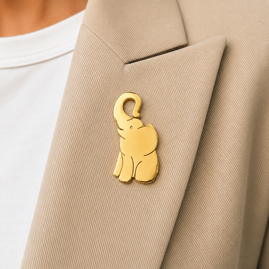 Lucky Elephant Brooch – Gold