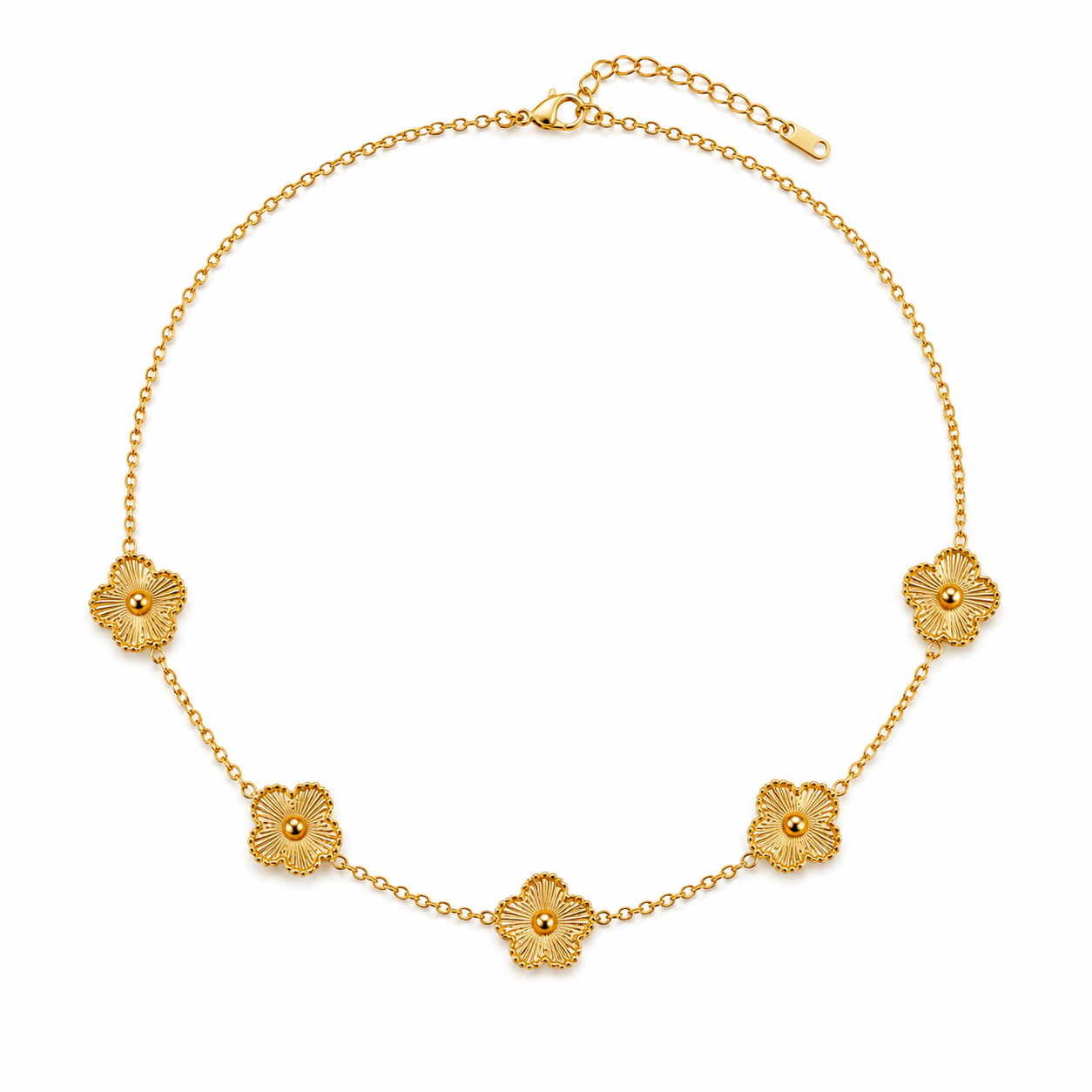 Golden Fleur Station Necklace