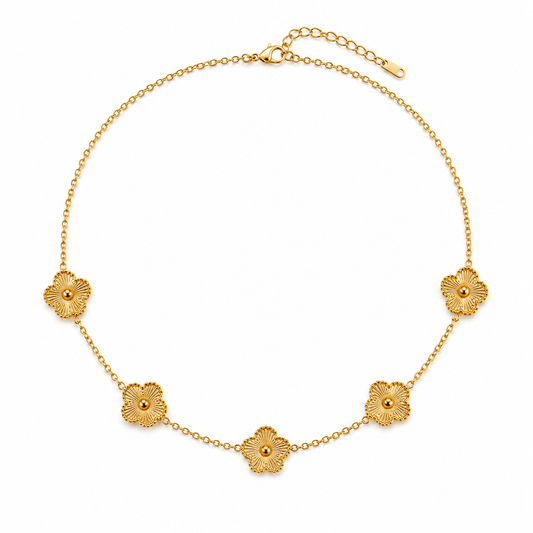 Golden Fleur Station Necklace