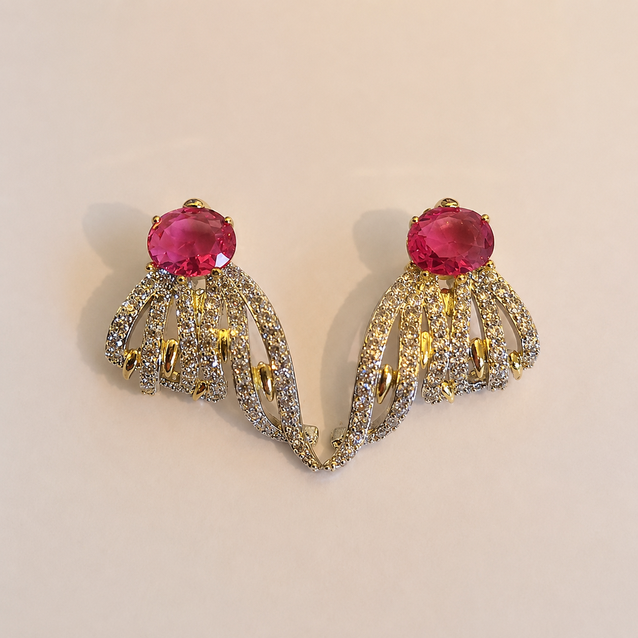 Ruby Wing Zircon Earrings