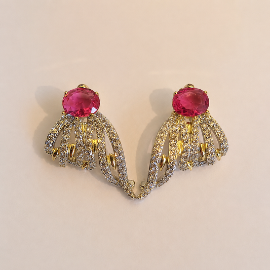 Ruby Wing Zircon Earrings