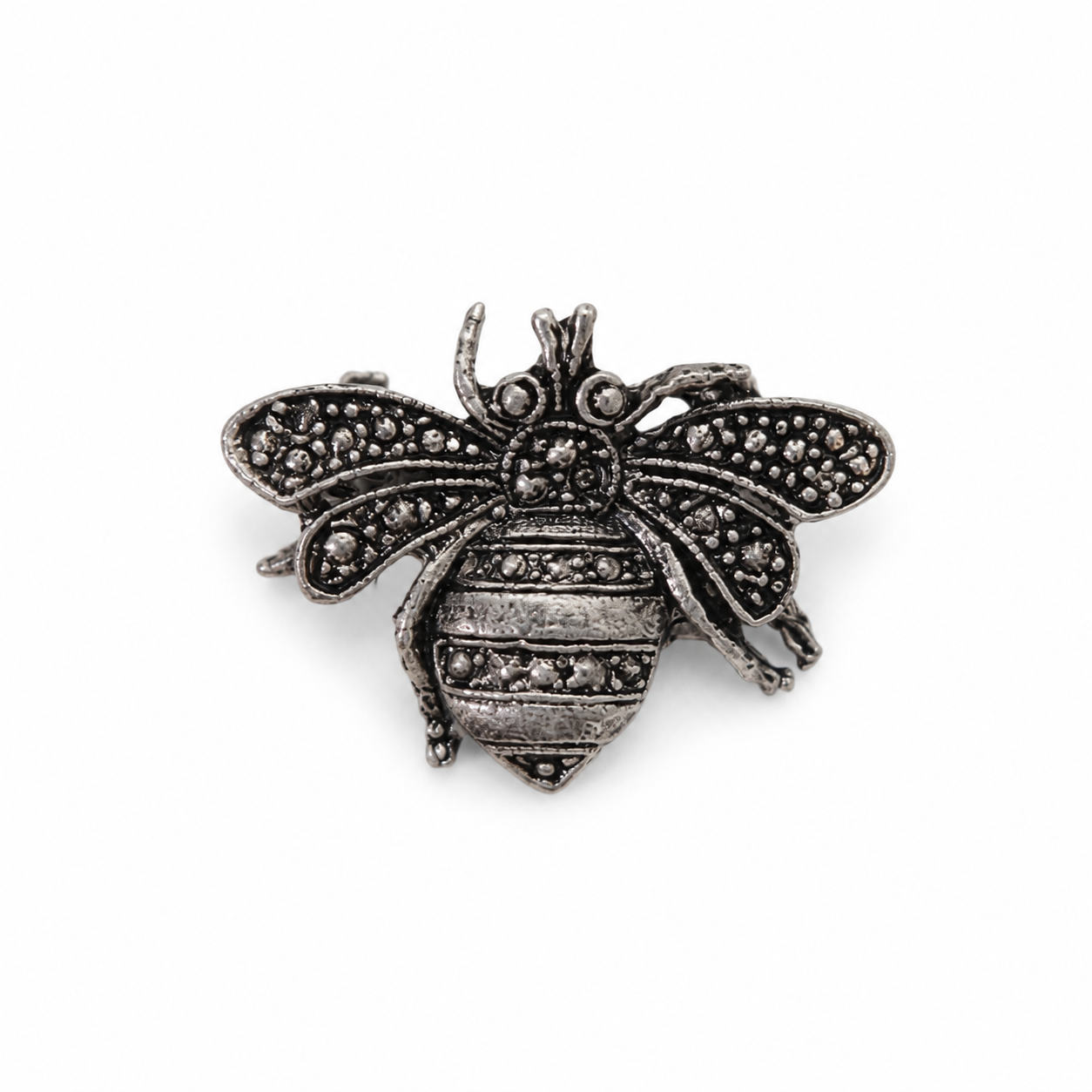 Mini Vintage Bee Brooch – Antique Silver