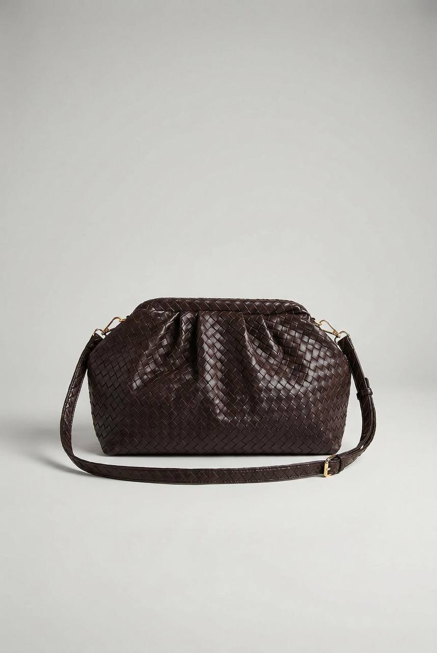 Chocolate Woven Slouch Bag