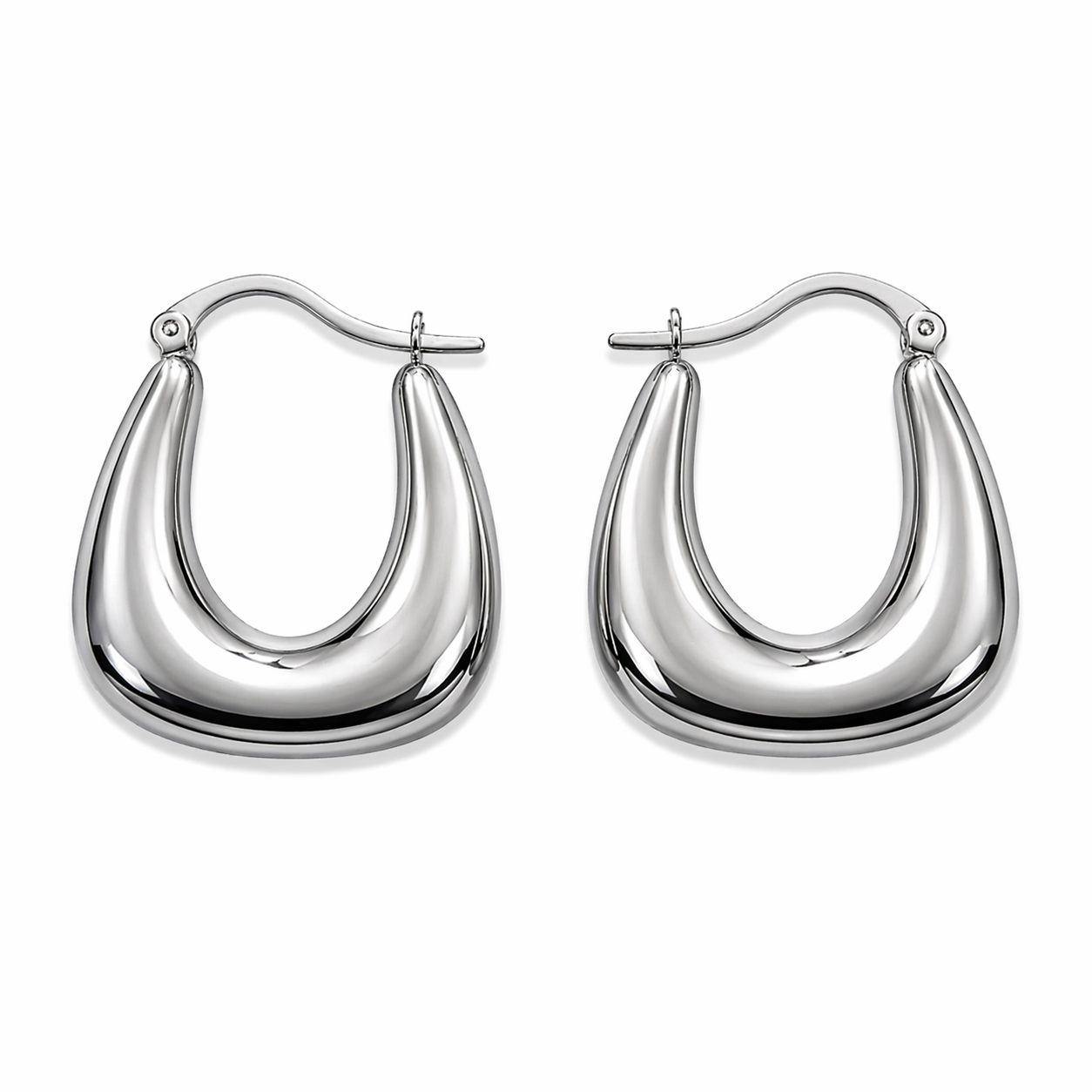 Sculpted Silver Hoop Earrings