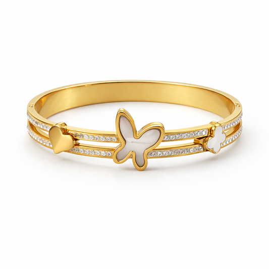 Butterfly Glow Charm Bangle
