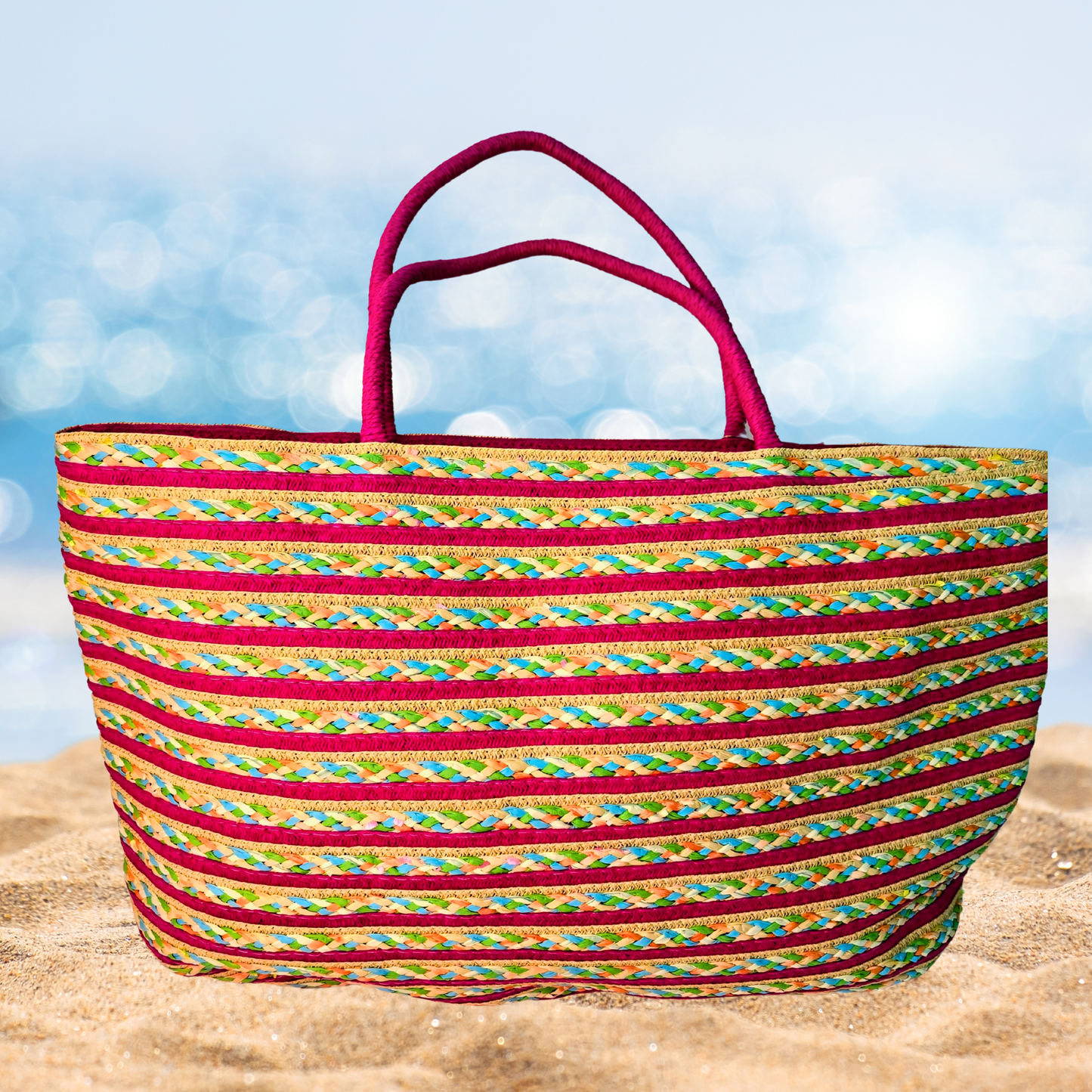 Fiesta Stripes Braided Tote
