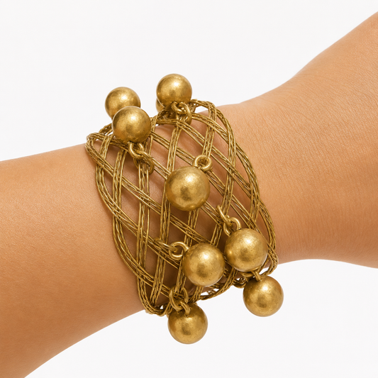 Antique Gold Orbit Cuff