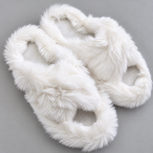 Cloud Luxe Faux Fur Slippers – White