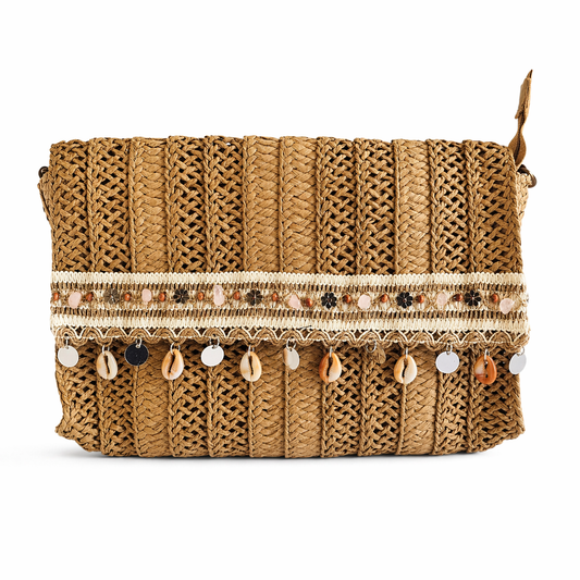 Boho Shell Luxe Clutch & Crossbody Bag