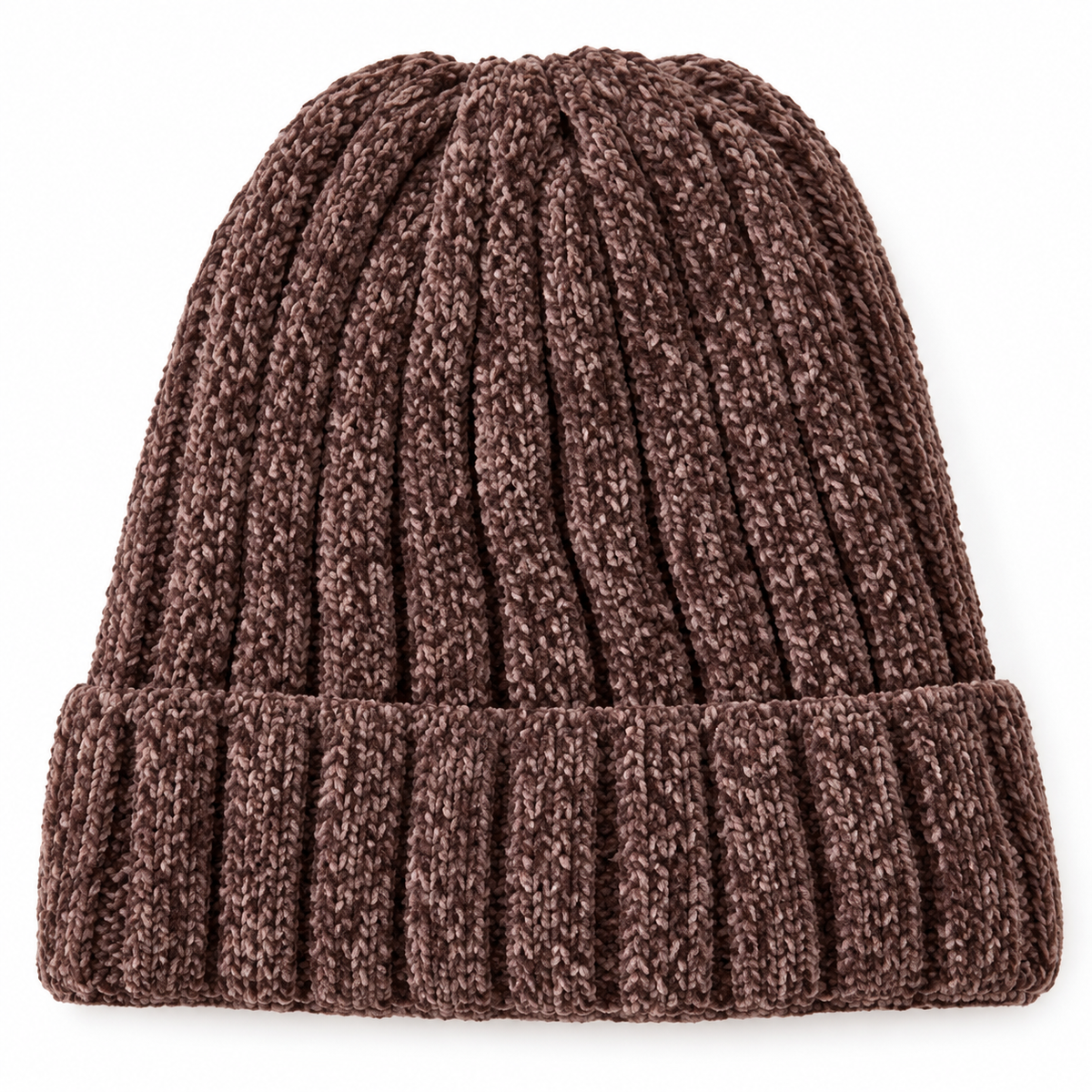 Cozy Ribbed Chenille Beanie – Mocha