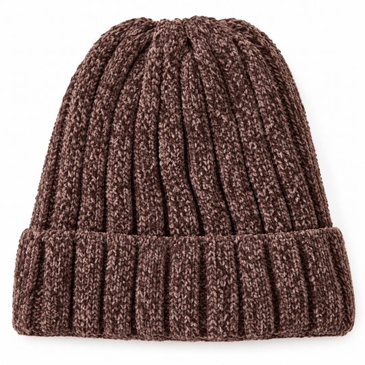 Cozy Ribbed Chenille Beanie – Mocha