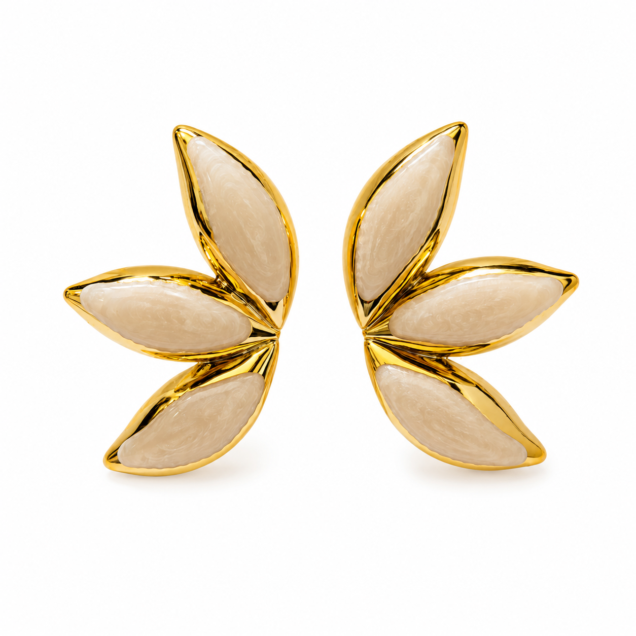 Ivory Petal Statement Earrings