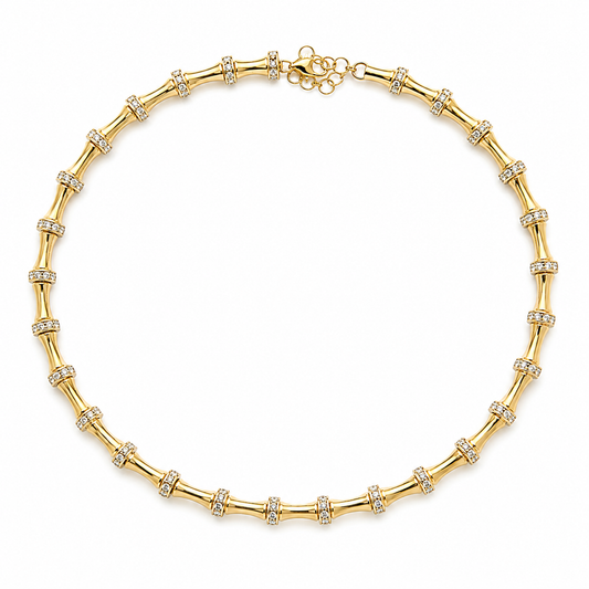 Luna Bamboo Crystal Necklace