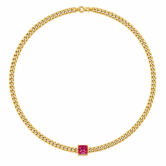 Ruby Glow Chain Necklace