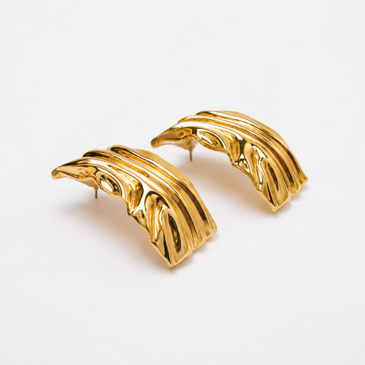 Molten Wave Curved Earrings