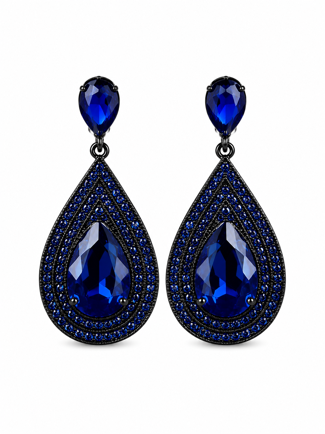 Midnight Sapphire Statement Earrings