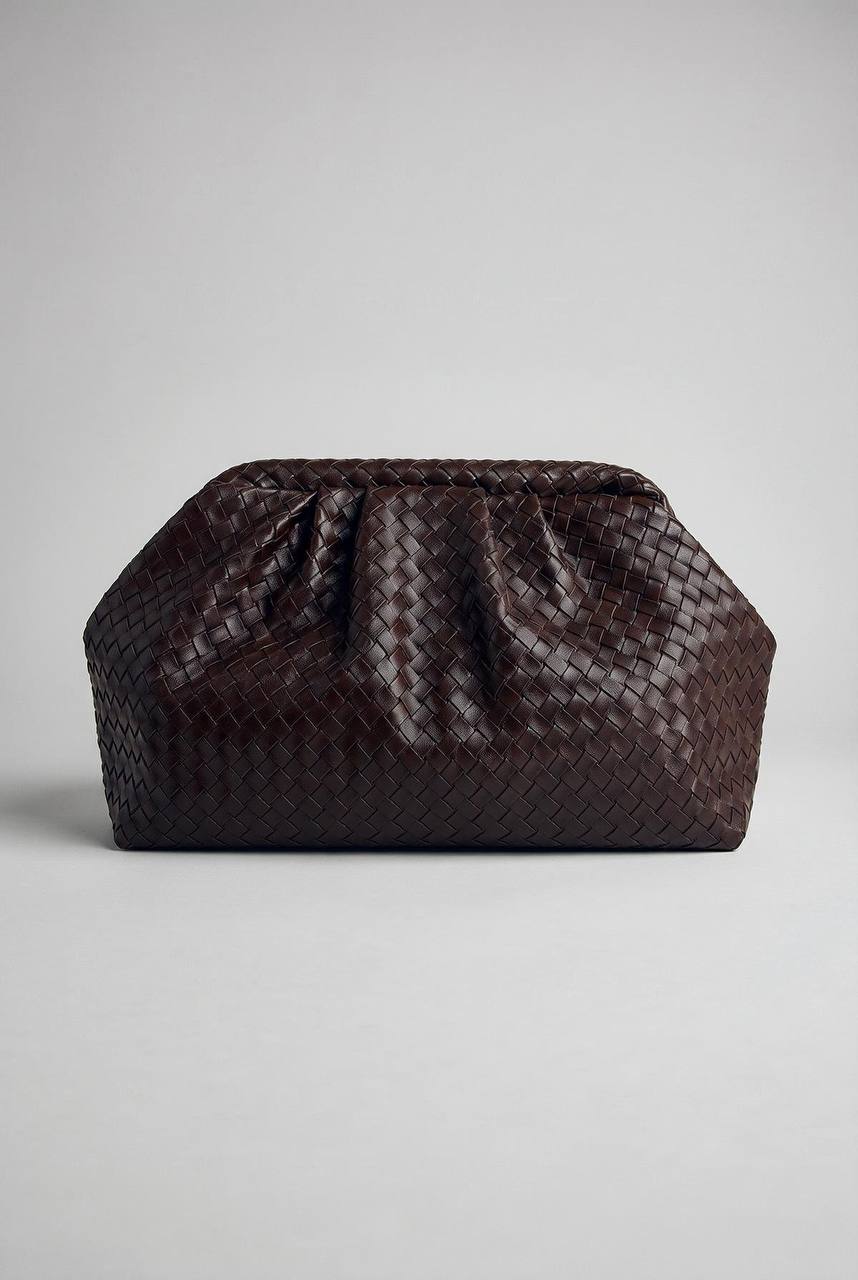 Chocolate Woven Slouch Bag