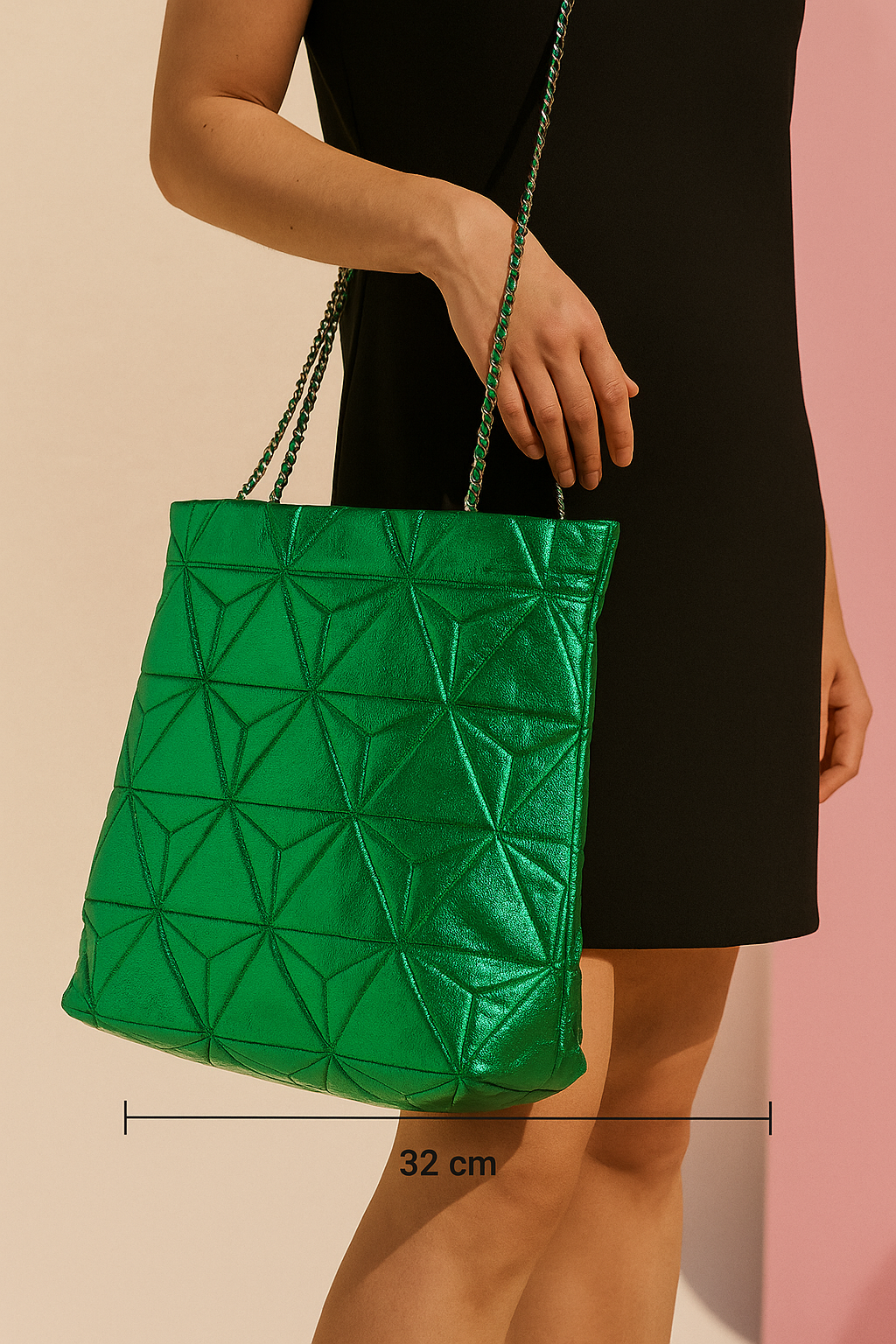 Emerald Radiance Metallic Tote
