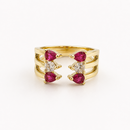 Ruby Glow Open Luxe Ring